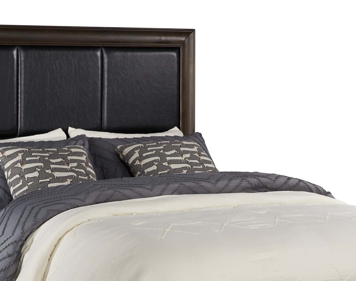 Lit plateforme de rangement Kane en cuir végétalien avec tête de lit et cadre de lit, brun - format grand lit | Lit rangement plateforme Kane avec tête de lit et cadre, cuir végétalien, marron - Queen Size