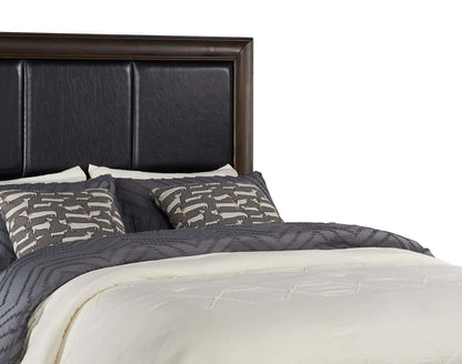 Lit plateforme de rangement Kane en cuir végétalien avec tête de lit et cadre de lit, brun - format grand lit | Lit rangement plateforme Kane avec tête de lit et cadre, cuir végétalien, marron - Queen Size