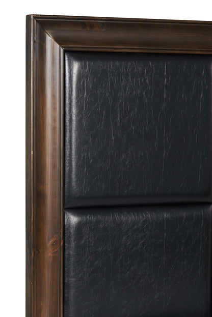 Lit plateforme de rangement Kane en cuir végétalien avec tête de lit et cadre de lit, brun - format grand lit | Lit rangement plateforme Kane avec tête de lit et cadre, cuir végétalien, marron - Queen Size