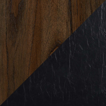 Lit plateforme de rangement Kane en cuir végétalien avec tête de lit et cadre de lit, brun - format grand lit | Lit rangement plateforme Kane avec tête de lit et cadre, cuir végétalien, marron - Queen Size