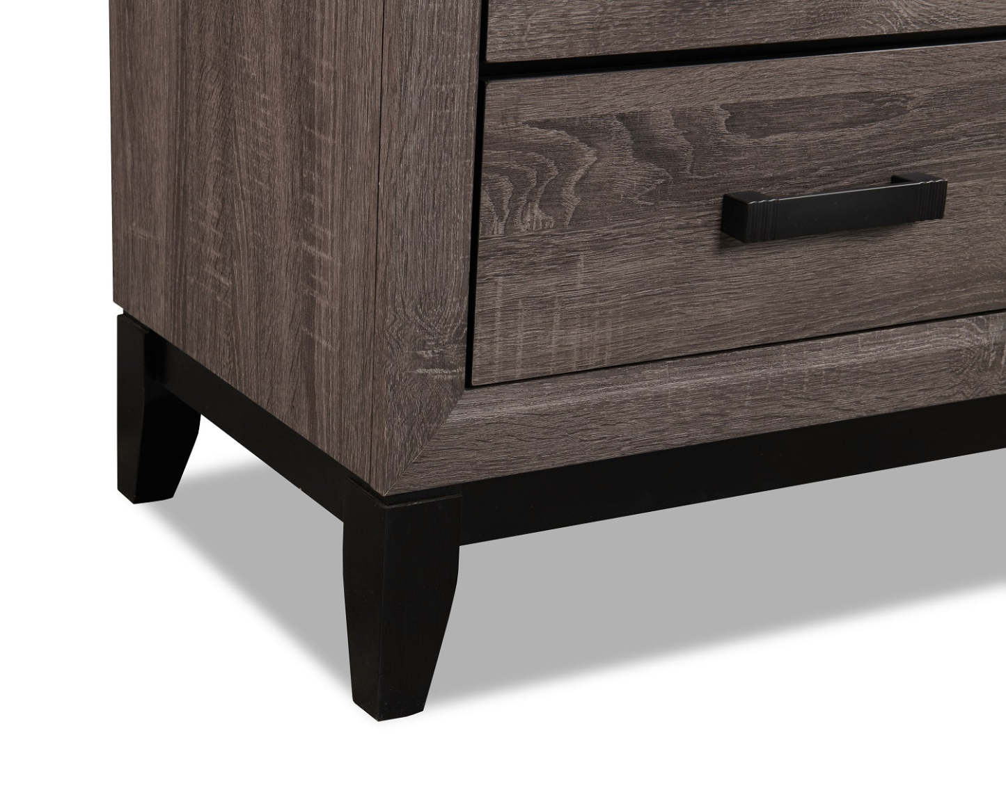 Table de nuit Kate à 2 tiroirs, 23,6 L x 24,8 H - Gris/Marron | Table de nuit Kate de 23,6 po (L) x 24,8 po (H) à 2 tiroirs - gris-brun