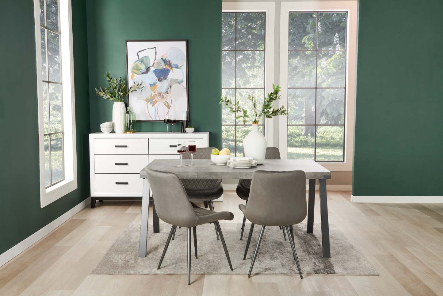 Commode à 6 tiroirs pour chambre à coucher Kate, 58 L x 37 H - Blanc | Commode Kate de 58 po (L) x 37 po (H) à 6 tiroirs pour la chambre à coucher - blanche