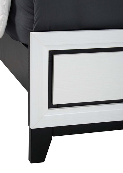 Ensemble de chambre à coucher Kate 5 pièces avec lit, commode et miroir, blanc - Queen Size | Ensemble de chambre à coucher Kate 5 pièces avec lit, commode et miroir, blanc - taille queen