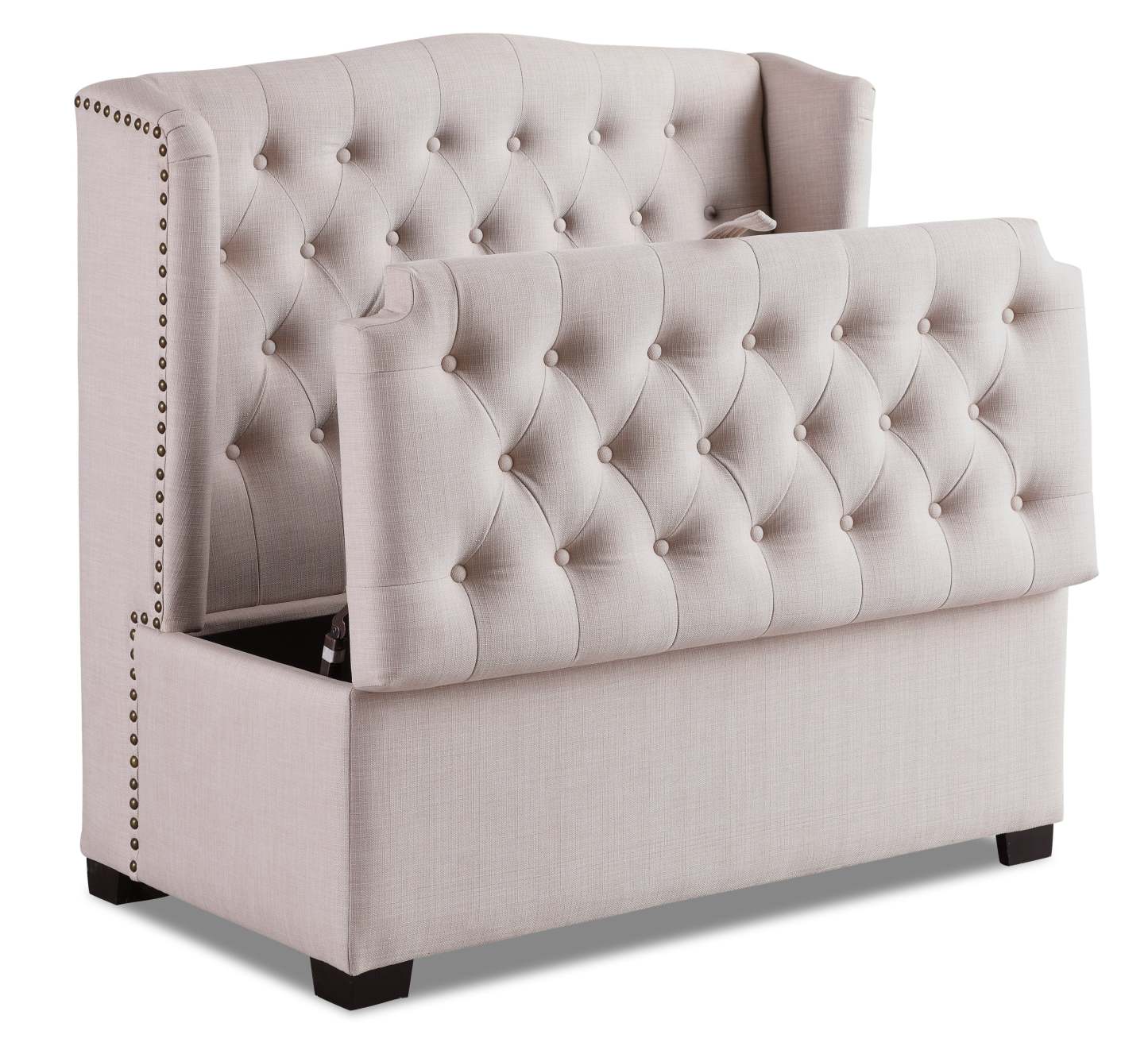 Katie 45.75 Wingback Storage Bench - Blanc|Banc de rangement à oreilles Katie de 45,75 po - blanc