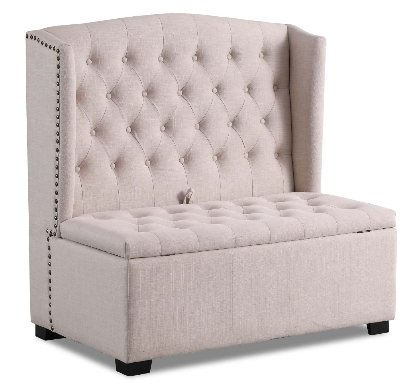 Katie 45.75 Wingback Storage Bench - Blanc|Banc de rangement à oreilles Katie de 45,75 po - blanc