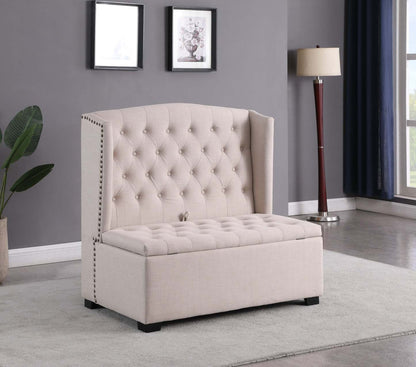 Katie 45.75 Wingback Storage Bench - Blanc|Banc de rangement à oreilles Katie de 45,75 po - blanc