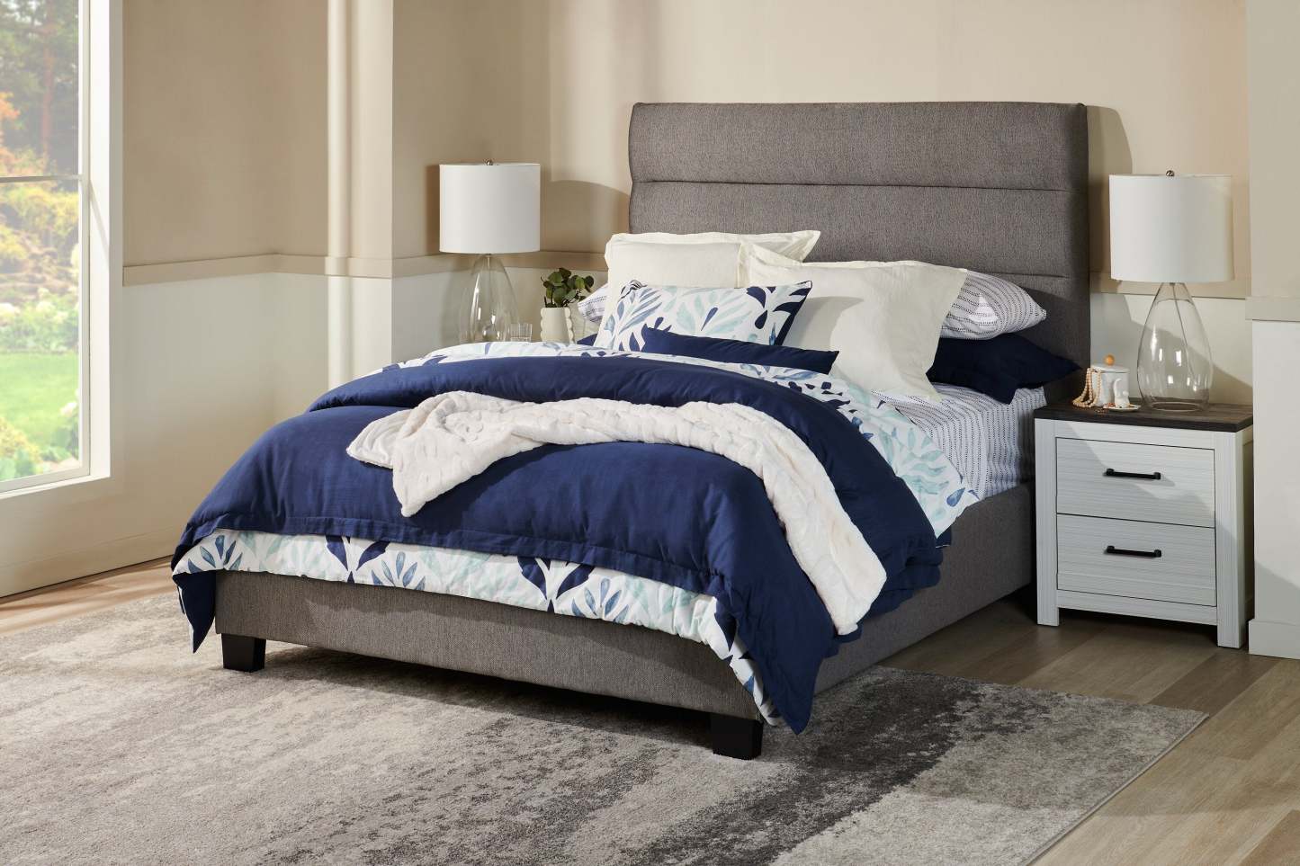 Kort &amp; Co. Ensemble de housse de couette 3 pièces Indigo Queen - Marine | Ensemble de housse de couette Indigo 3 pièces de Kort &amp; Co. pour grand lit - bleu marine