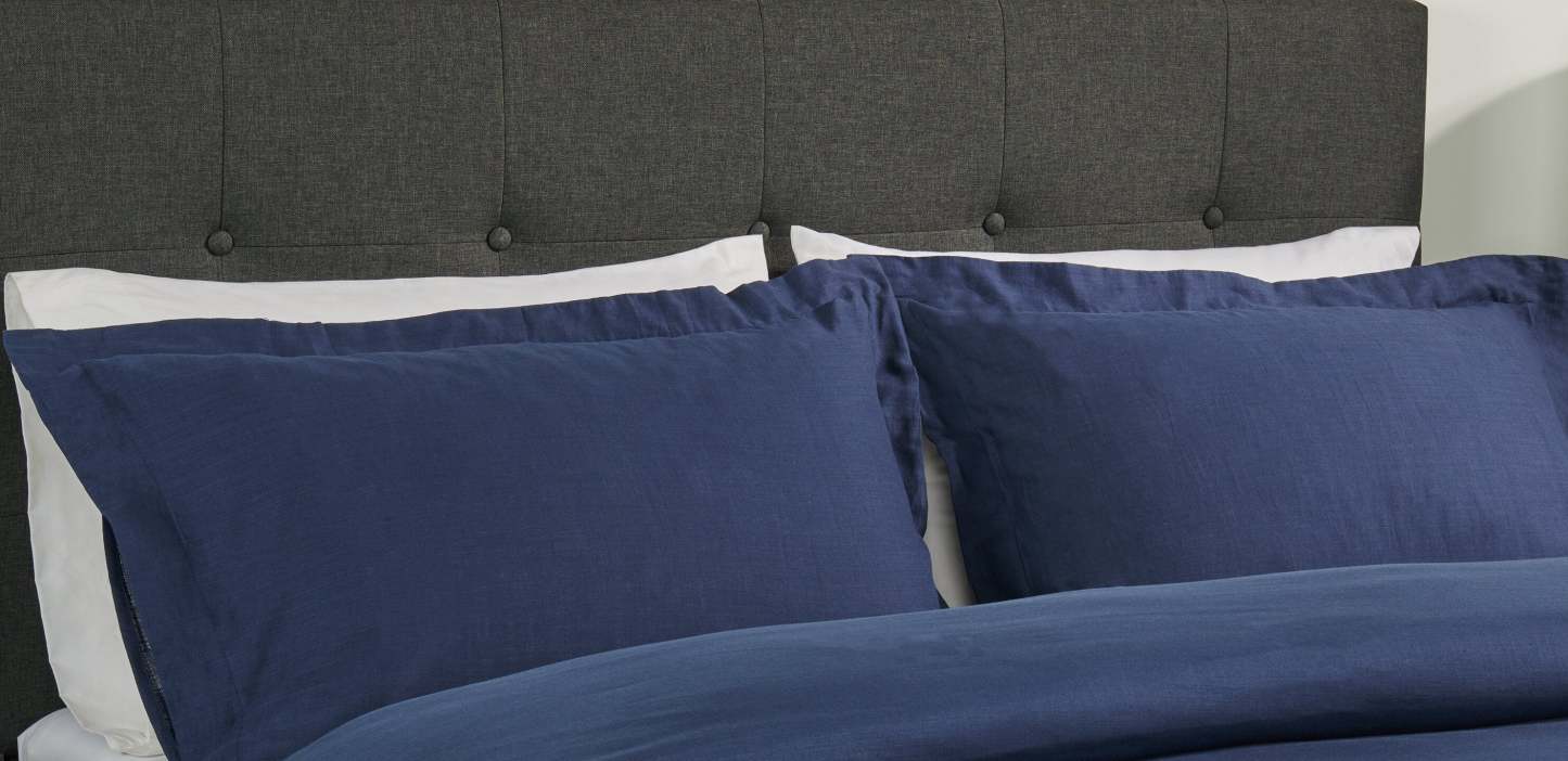 Kort &amp; Co. Ensemble de housse de couette 3 pièces Indigo Queen - Marine | Ensemble de housse de couette Indigo 3 pièces de Kort &amp; Co. pour grand lit - bleu marine