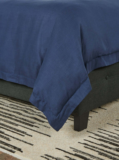 Kort &amp; Co. Ensemble de housse de couette 3 pièces Indigo Queen - Marine | Ensemble de housse de couette Indigo 3 pièces de Kort &amp; Co. pour grand lit - bleu marine
