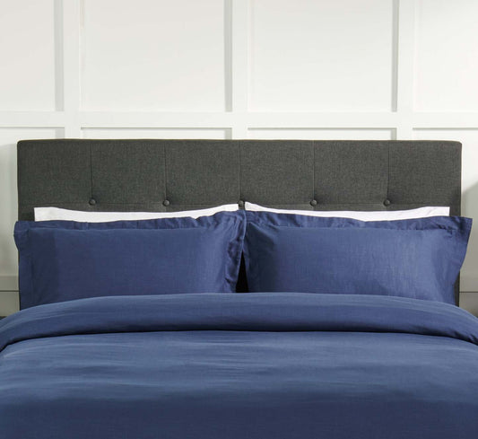 Kort &amp; Co. Ensemble de housse de couette 3 pièces Indigo Queen - Marine | Ensemble de housse de couette Indigo 3 pièces de Kort &amp; Co. pour grand lit - bleu marine