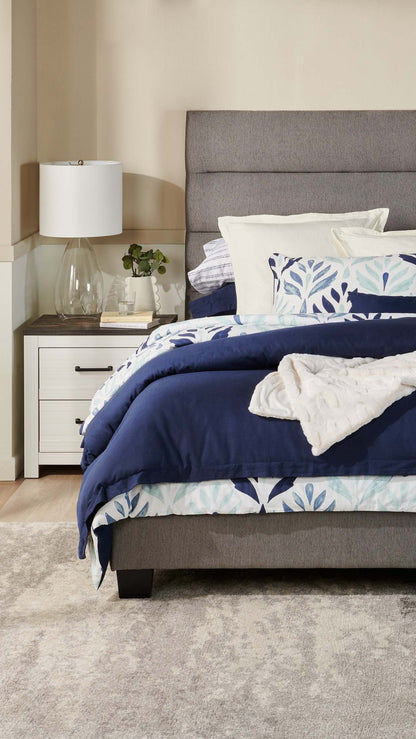 Kort &amp; Co. Ensemble de housse de couette 3 pièces Indigo Queen - Marine | Ensemble de housse de couette Indigo 3 pièces de Kort &amp; Co. pour grand lit - bleu marine