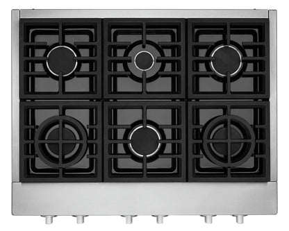 Surface de cuisson à gaz KitchenAid de 36 po à 6 éléments - acier inoxydable - KCGC506JSS