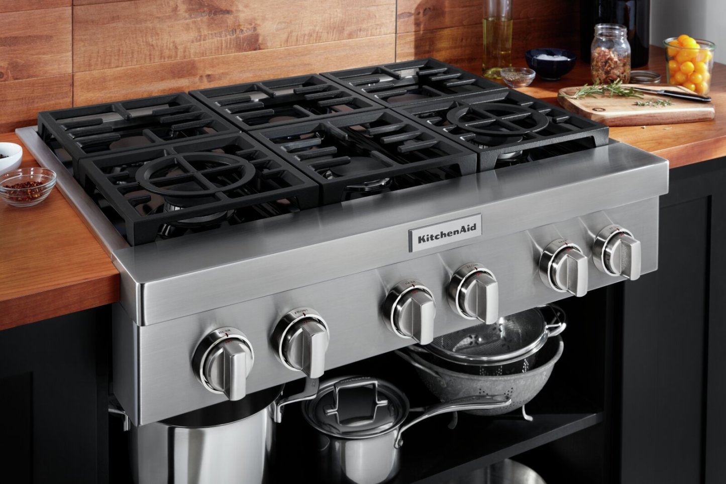 Surface de cuisson à gaz KitchenAid de 36 po à 6 éléments - acier inoxydable - KCGC506JSS