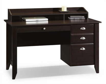 Shoal 53.15 Creek Office Desk with 3-Drawers &amp; Cubbyholes - Dark Brown|Bureau Shoal Creek de 53,15 po à 3 tiroirs avec compartiments ouverts - brun foncé