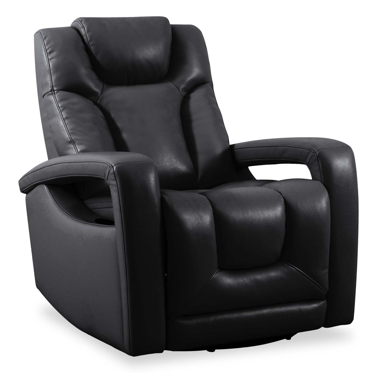 Kenzo 35 Fauteuil inclinable pivotant et coulissant en tissu d'apparence cuir - Noir | Fauteuil pivotant, coulissant et inclinable Kenzo de 35 po en tissu d'apparence cuir - noir