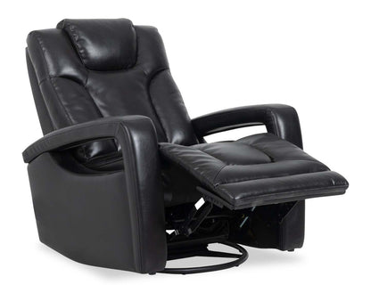 Kenzo 35 Fauteuil inclinable pivotant et coulissant en tissu d'apparence cuir - Noir | Fauteuil pivotant, coulissant et inclinable Kenzo de 35 po en tissu d'apparence cuir - noir