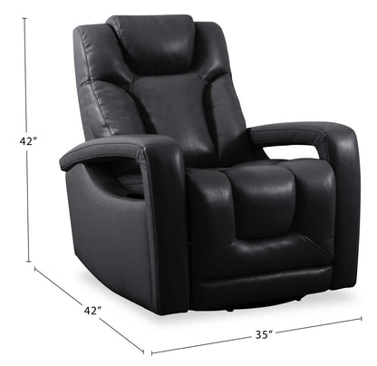 Kenzo 35 Fauteuil inclinable pivotant et coulissant en tissu d'apparence cuir - Noir | Fauteuil pivotant, coulissant et inclinable Kenzo de 35 po en tissu d'apparence cuir - noir