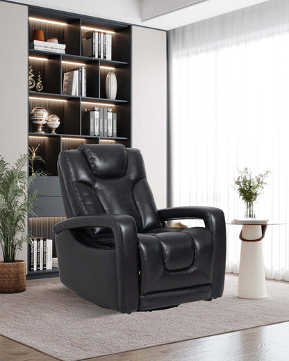 Kenzo 35 Fauteuil inclinable pivotant et coulissant en tissu d'apparence cuir - Noir | Fauteuil pivotant, coulissant et inclinable Kenzo de 35 po en tissu d'apparence cuir - noir