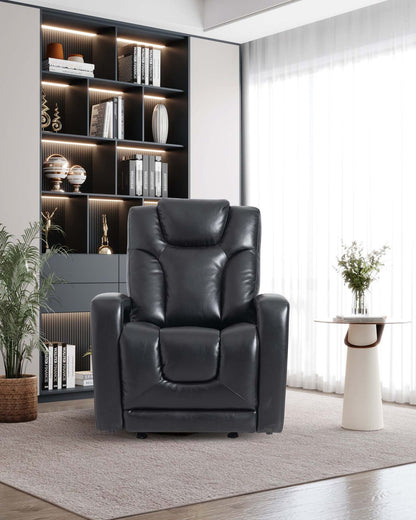 Kenzo 35 Fauteuil inclinable pivotant et coulissant en tissu d'apparence cuir - Noir | Fauteuil pivotant, coulissant et inclinable Kenzo de 35 po en tissu d'apparence cuir - noir