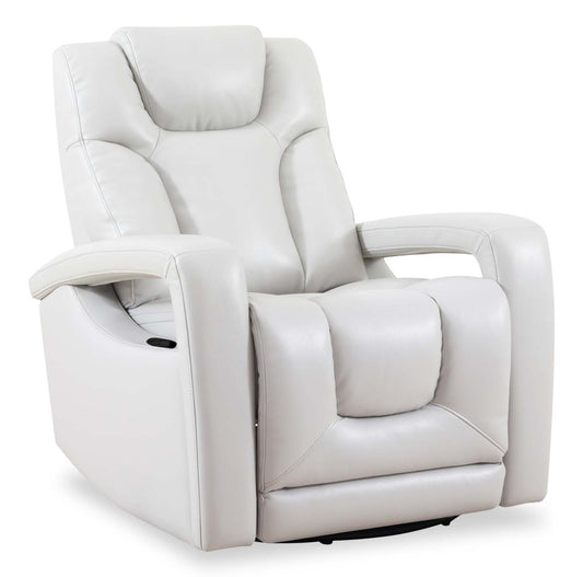 Kenzo 35 Fauteuil inclinable pivotant et coulissant en tissu d'apparence cuir - Gris brouillard | Fauteuil pivotant, coulissant et inclinable Kenzo de 35 po en tissu d'apparence cuir - gris brouillard