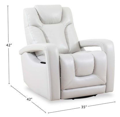 Kenzo 35 Fauteuil inclinable pivotant et coulissant en tissu d'apparence cuir - Gris brouillard | Fauteuil pivotant, coulissant et inclinable Kenzo de 35 po en tissu d'apparence cuir - gris brouillard