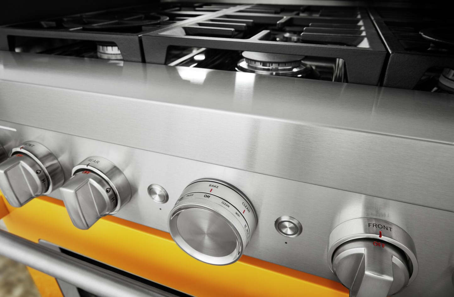 Cuisinière intelligente à gaz KitchenAid de 5,1 pi³ avec nettoyage automatique - poivron jaune - KFGC506JYP