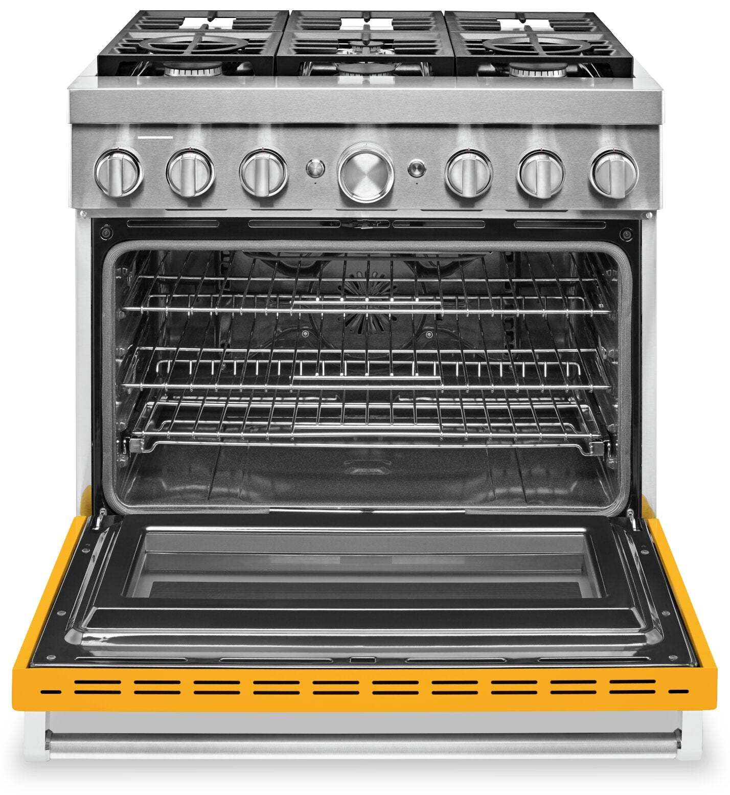 Cuisinière intelligente à gaz KitchenAid de 5,1 pi³ avec nettoyage automatique - poivron jaune - KFGC506JYP