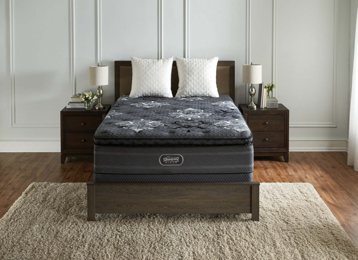 Beautyrest Black Devotion Medium Hi-Loft Pillow-Top Queen Mattress Set|Ensemble matelas semi-ferme à plateau-coussin épais Devotion Beautyrest Black pour grand lit