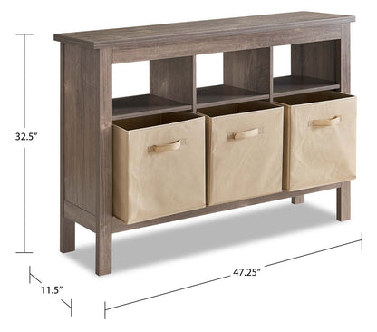 Table d'entrée Kimberly 47.25 avec trois paniers - Beige|Table d'entrée Kimberly de 47,25 po avec 3 paniers - beige