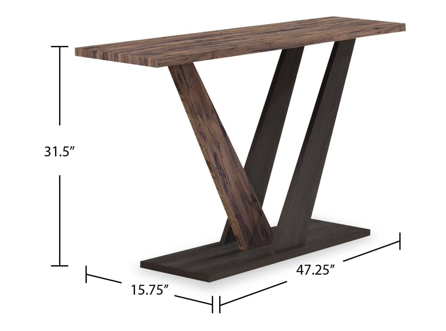 Kinsley 47.25 Modern Sofa Table - Dark Brown Wood|Table de salon moderne Kinsley de 47,25 po - bois brun foncé