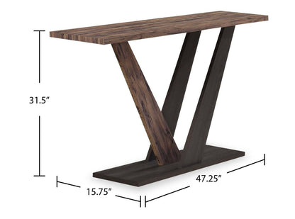 Kinsley 47.25 Modern Sofa Table - Dark Brown Wood|Table de salon moderne Kinsley de 47,25 po - bois brun foncé