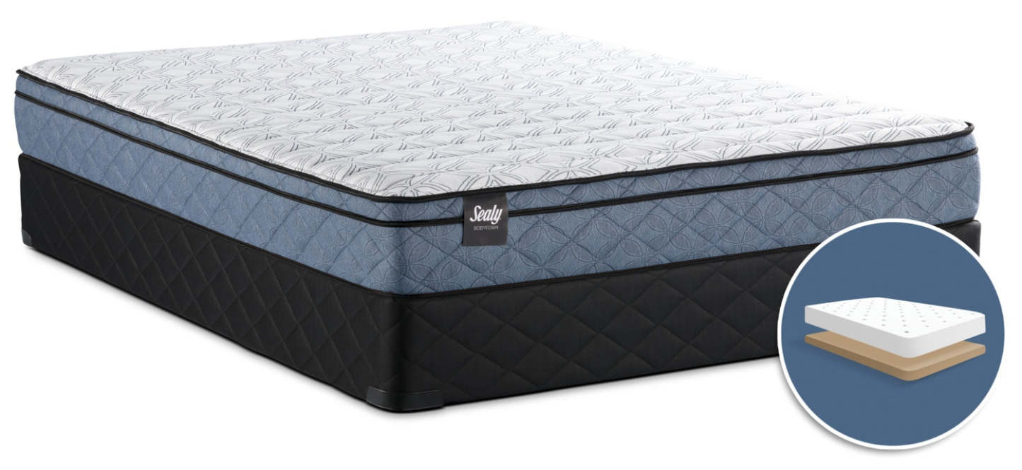 Sealy Belfort Euro-Top Low-Profile Mattress Set|Ensemble matelas à Euro-plateau à profil bas Belfort de Sealy pour très grand lit