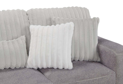 Fabriqué au Canada, canapé sectionnel Koda 2 pièces à gauche en tissu de chenille avec coussins réversibles - gris Paloma luxueux