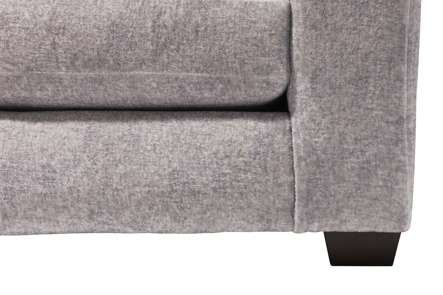 Fabriqué au Canada, canapé sectionnel Koda 2 pièces à gauche en tissu de chenille avec coussins réversibles - gris Paloma luxueux