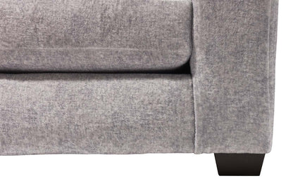 Fabriqué au Canada, canapé sectionnel Koda 2 pièces à gauche en tissu de chenille avec coussins réversibles - gris Paloma luxueux