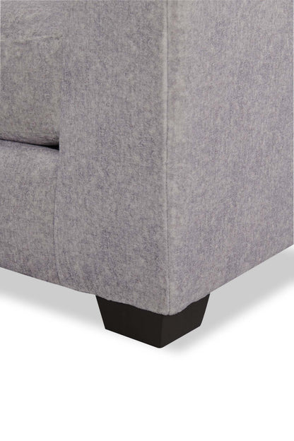 Fabriqué au Canada, canapé sectionnel Koda 2 pièces à gauche en tissu de chenille avec coussins réversibles - gris Paloma luxueux