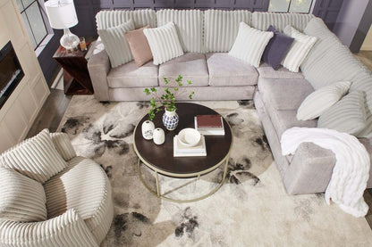 Fabriqué au Canada, canapé sectionnel Koda 2 pièces à droite en tissu de chenille avec coussins réversibles - gris Paloma luxueux