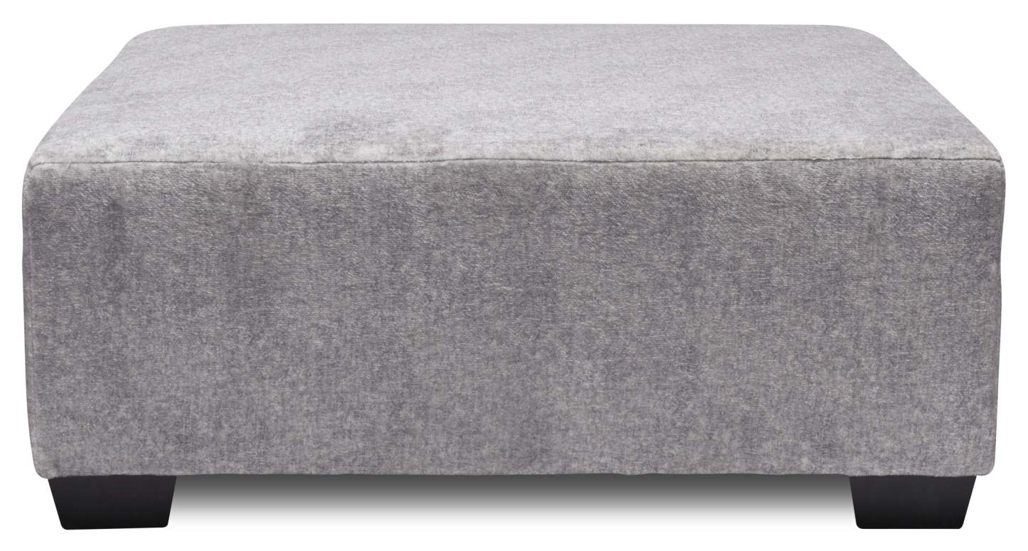 Made in Canada Koda 36 Chenille Fabric Ottoman - Plush Paloma Grey | Pouf Koda de 36 po fabriqué au Canada en tissu de chenille - gris Paloma luxueux