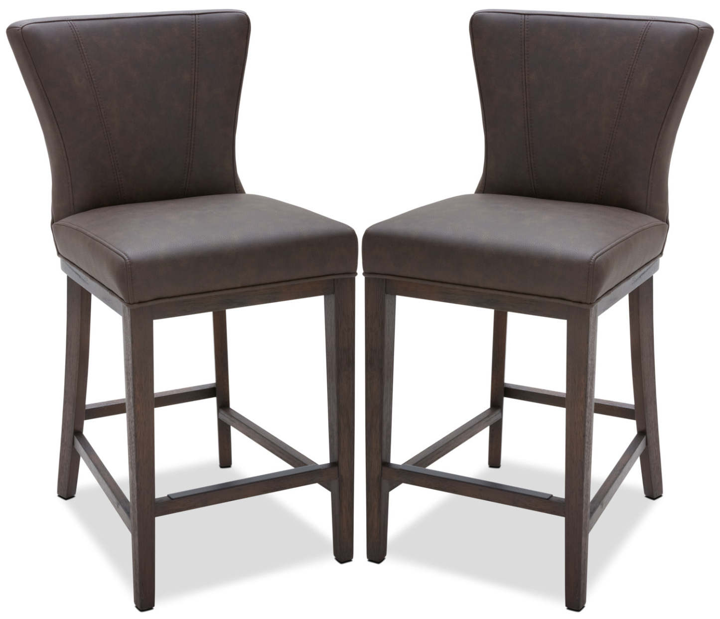 Tabouret à hauteur de comptoir Quinn, ensemble de 2 – Brun|Tabouret Quinn de hauteur comptoir, ensemble de 2 - brun|QUINCCSP