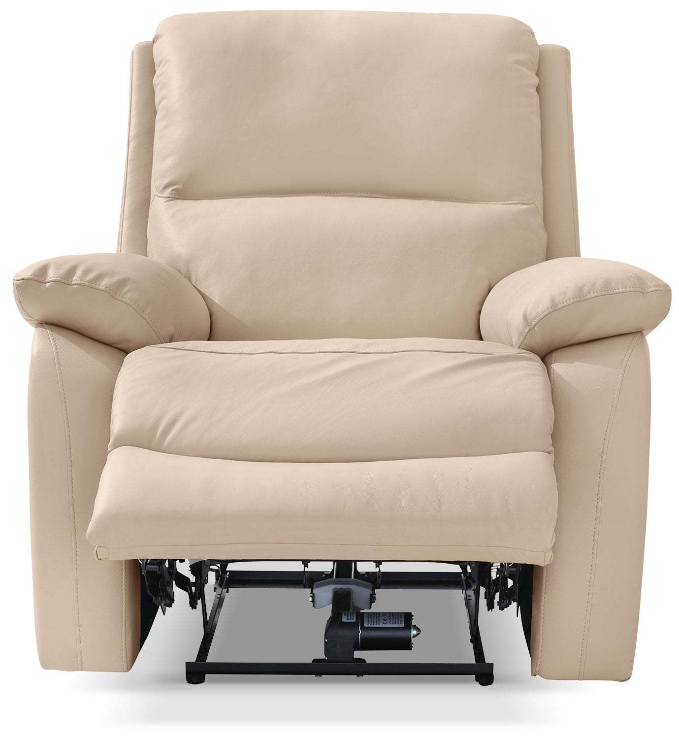 Fauteuil à inclinaison électrique Grove de 36 po en cuir véritable avec appuie-tête réglable - crème
