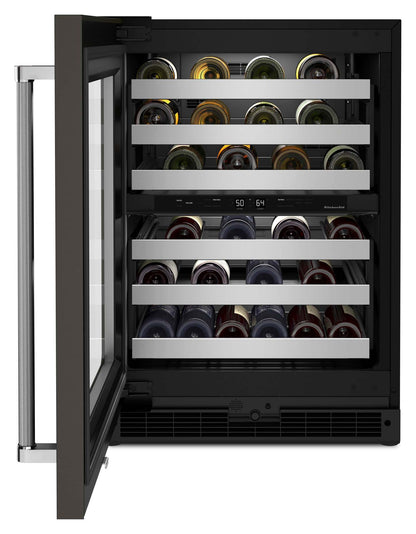 Réfrigérateur à vin KitchenAid de 5 pi³ et de 24 po sous le comptoir - acier inoxydable - KUWL314KBS | KitchenAid 24 5 Cu. Ft. Undercounter Wine Refrigerator - Stainless Steel - KUWL314KBS