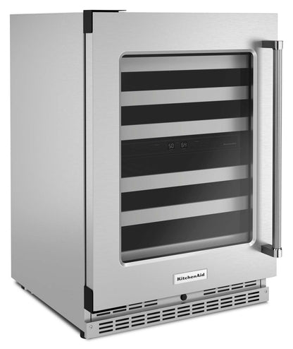 Réfrigérateur à vin KitchenAid de 5 pi³ et de 24 po sous le comptoir - acier inoxydable - KUWL314KSS | KitchenAid 24 5 Cu. Ft. Undercounter Wine Refrigerator - Stainless Steel - KUWL314KSS