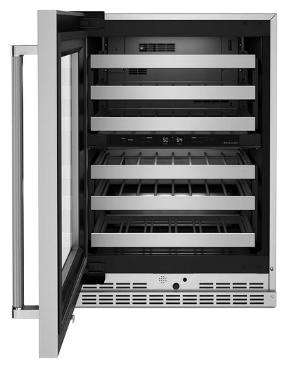 Réfrigérateur à vin KitchenAid de 5 pi³ et de 24 po sous le comptoir - acier inoxydable - KUWL314KSS | KitchenAid 24 5 Cu. Ft. Undercounter Wine Refrigerator - Stainless Steel - KUWL314KSS