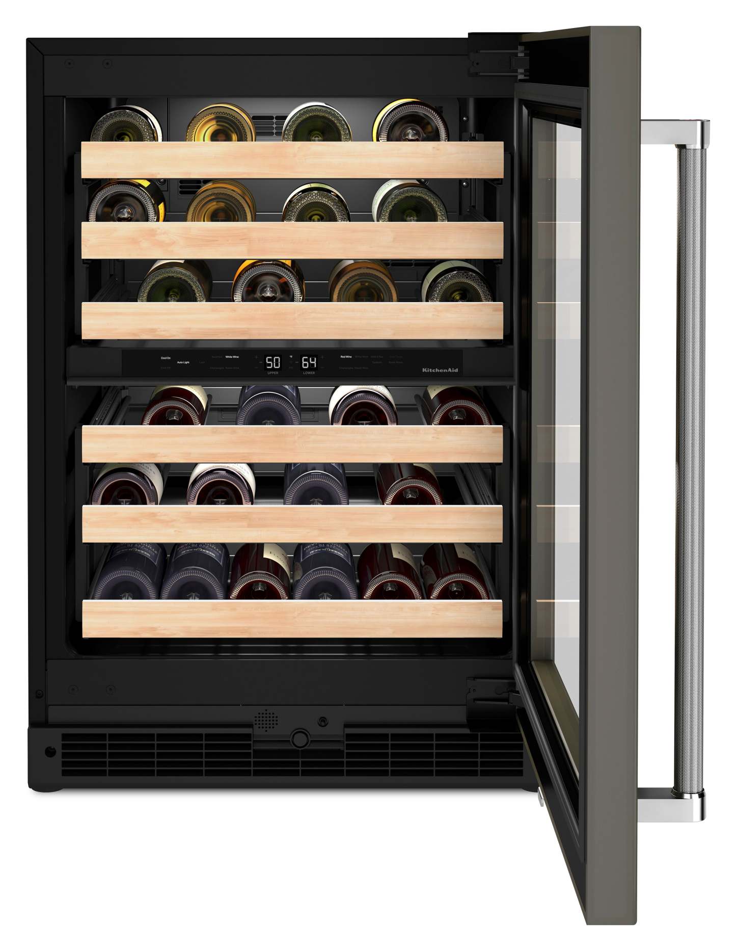 Réfrigérateur à vin KitchenAid de 5 pi³ et de 24 po sous le comptoir - panneau personnalisable - KUWR214KPA | KitchenAid 24 5 Cu. Ft. Undercounter Wine Refrigerator - Panel Ready - KUWR214KPA