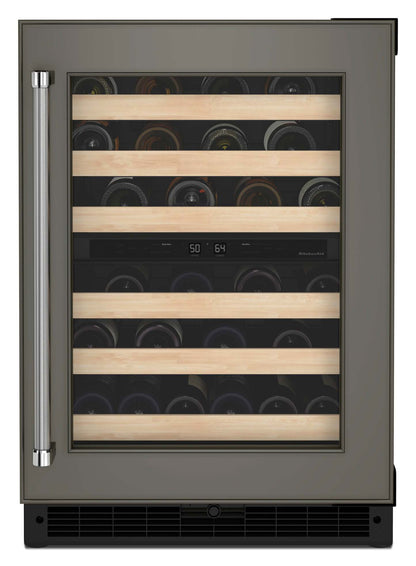 Réfrigérateur à vin KitchenAid de 5 pi³ et de 24 po sous le comptoir - panneau personnalisable - KUWR214KPA | KitchenAid 24 5 Cu. Ft. Undercounter Wine Refrigerator - Panel Ready - KUWR214KPA