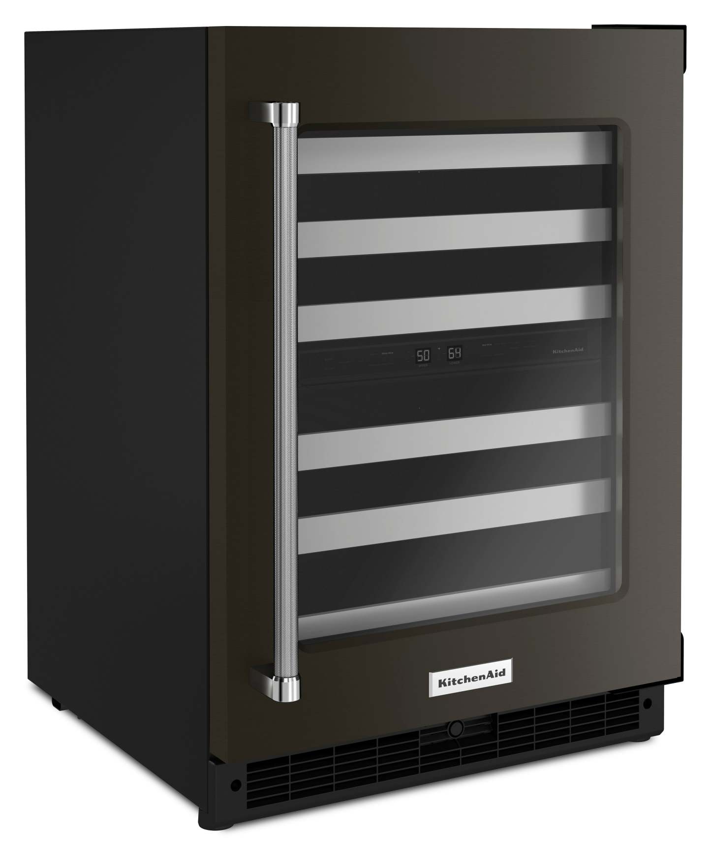 Réfrigérateur à vin KitchenAid de 5 pi³ et de 24 po sous le comptoir - acier inoxydable noir avec PrintShield™ Fi…