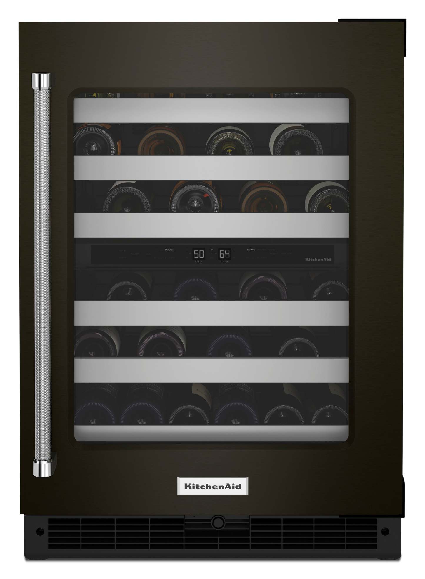 Réfrigérateur à vin KitchenAid de 5 pi³ et de 24 po sous le comptoir - acier inoxydable noir avec PrintShield™ Fi…