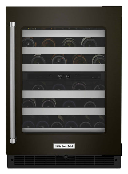 Réfrigérateur à vin KitchenAid de 5 pi³ et de 24 po sous le comptoir - acier inoxydable noir avec PrintShield™ Fi…