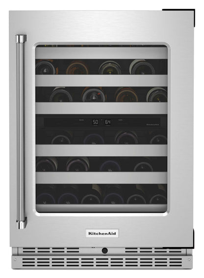Réfrigérateur à vin KitchenAid de 20 pi³ et de 24 po sous le comptoir - acier inoxydable - KUWR314KSS | KitchenAid 24 20 Cu. Ft. Undercounter Wine Refrigerator - Stainless Steel - KUWR314KSS…