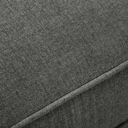 Cindy Crawford Home Pouf Gena 45 en tissu d'apparence lin avec base et pieds en bois - Gris anthracite | Pouf Gena de Cindy Crawford Home de 45 po en tissu d'apparence lin avec base et pattes en bois - gris anthracite